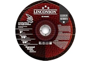 LINCONSON 5 Pack 9 Inch Grinding Wheel for Metal & Stainless Steel Used On Angle Grinder 9”x1/4”x7/8" Depressed Center (SG 9044DC)