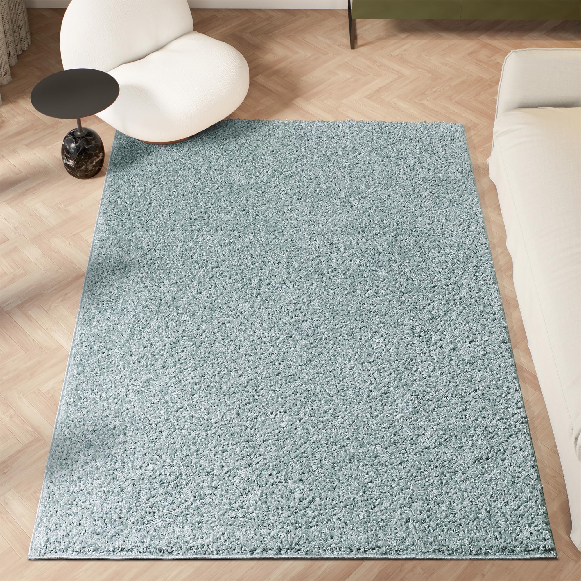 homeart Area Rug - Super Soft Shaggy Rugs For The Living Rooms, Bedrooms And Kitchen - Modern, Easy To Clean Carpet - 60x110 cm, Duck Egg Blue
