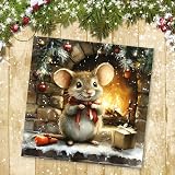Absolutely Yours Charity Christmas Cards Pack 32 Festive Mice 100x100mm view 5