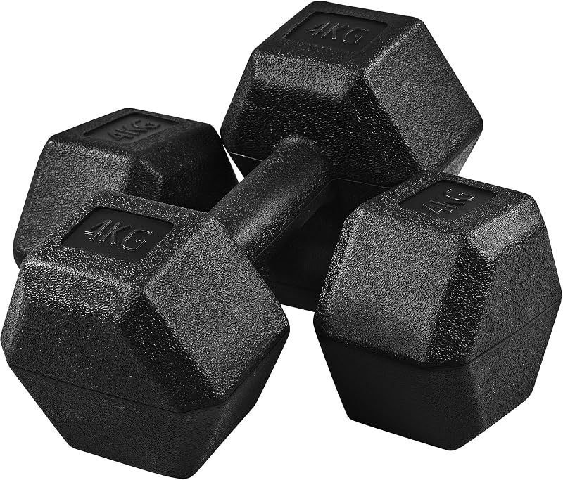 Yaheetech 4 kg Dumbbells Set of 2 Hex Grip Home Gym Strength Training 8 kg
