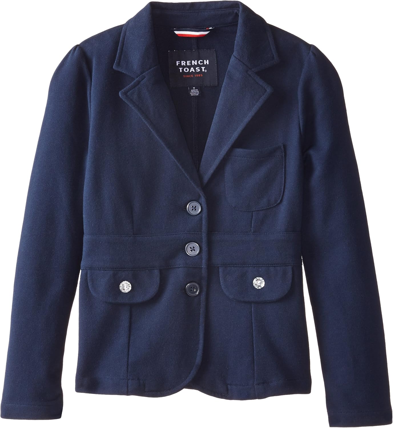 French Toast Girls' Rhinestone Button Blazer Clothing
