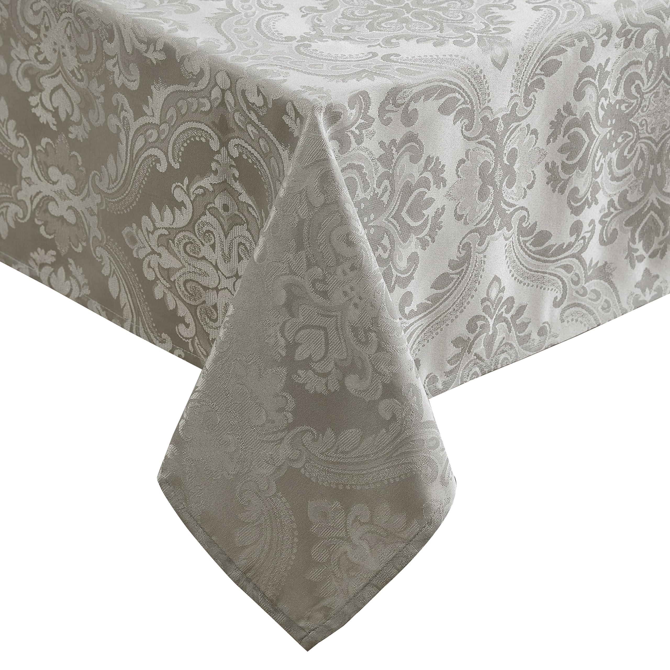 Elrene Damask Tablecloth, Polyester, Silver, 70" x 52" (Rectangular) — image 1