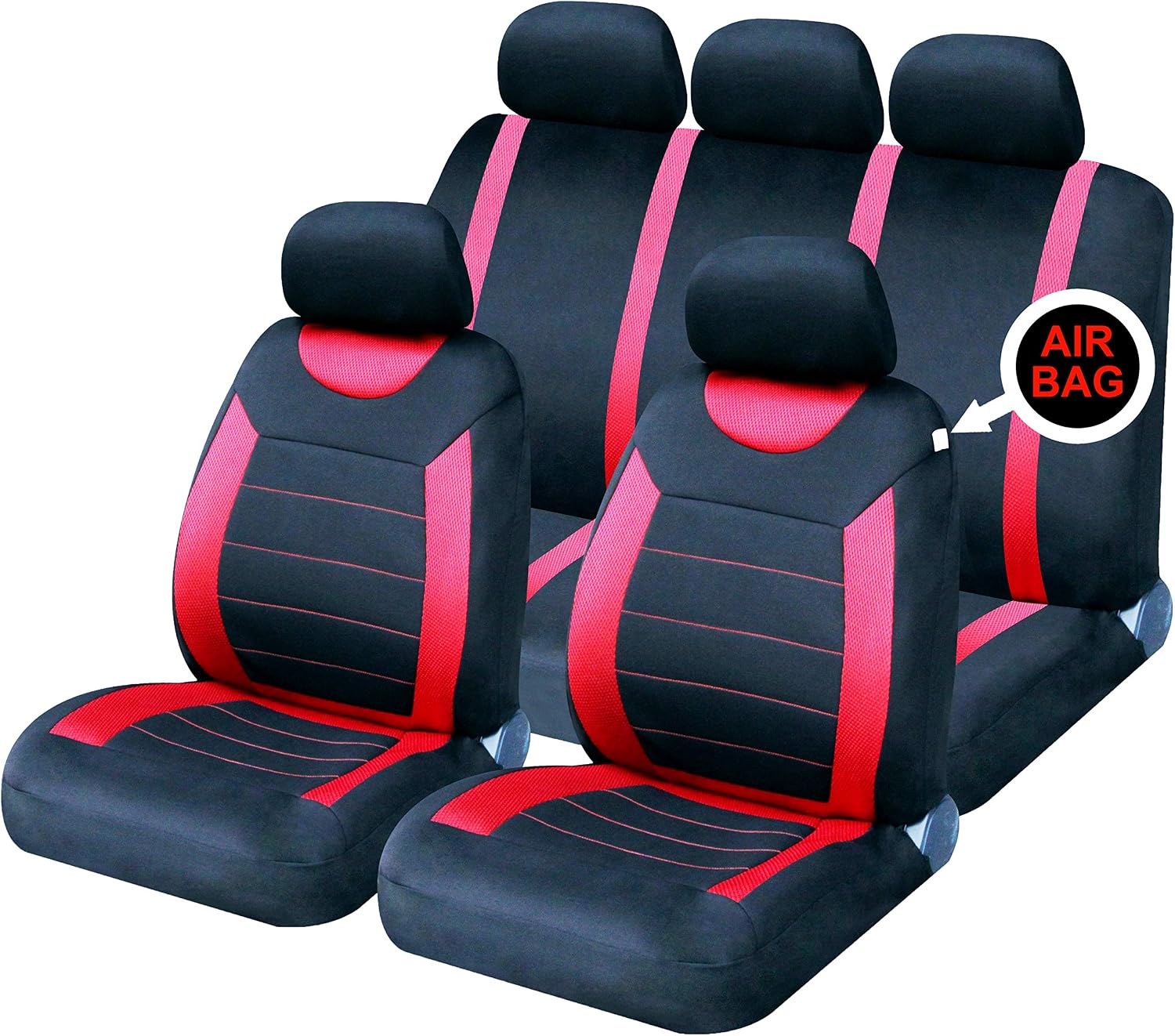 Sakura Car Seat and Headrest Covers Carnaby Red SS5293