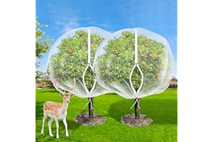 Aoipend 2 Pack Large Fruits Tree Netting Cover with Zipper 240 x 240cm, Garden Insect Netting Plant Cover Transparent Bird Pl