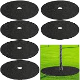 Peryiter 6 Pcs Rubber Mulch Tree Ring Protector Mat Weed Barrier, 12 in | Heavy Duty Rubber Mulch Rings For Trees, Round Tree Protector Mat for Weed Grass Control &amp; Root Protection Lawn Care