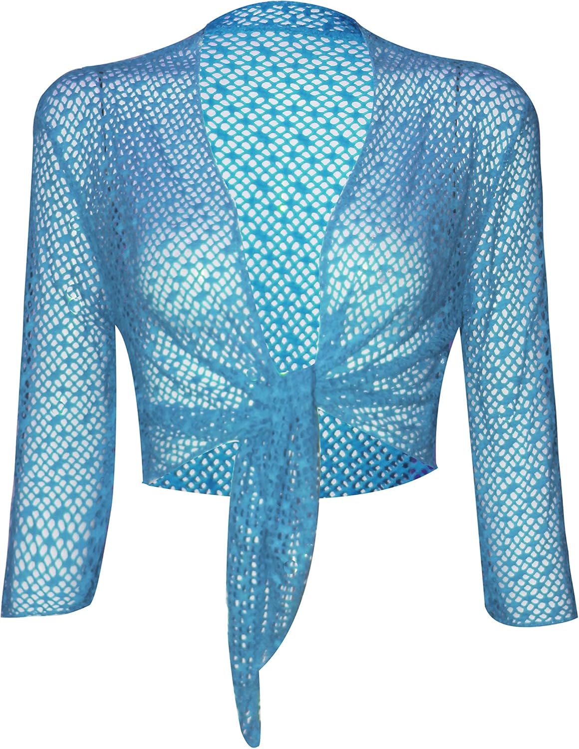 Forever Womens Stylish 3/4 Sleeves Fishnet Front Open Tie Shrug: Amazon.ca: Clothing & Accessories