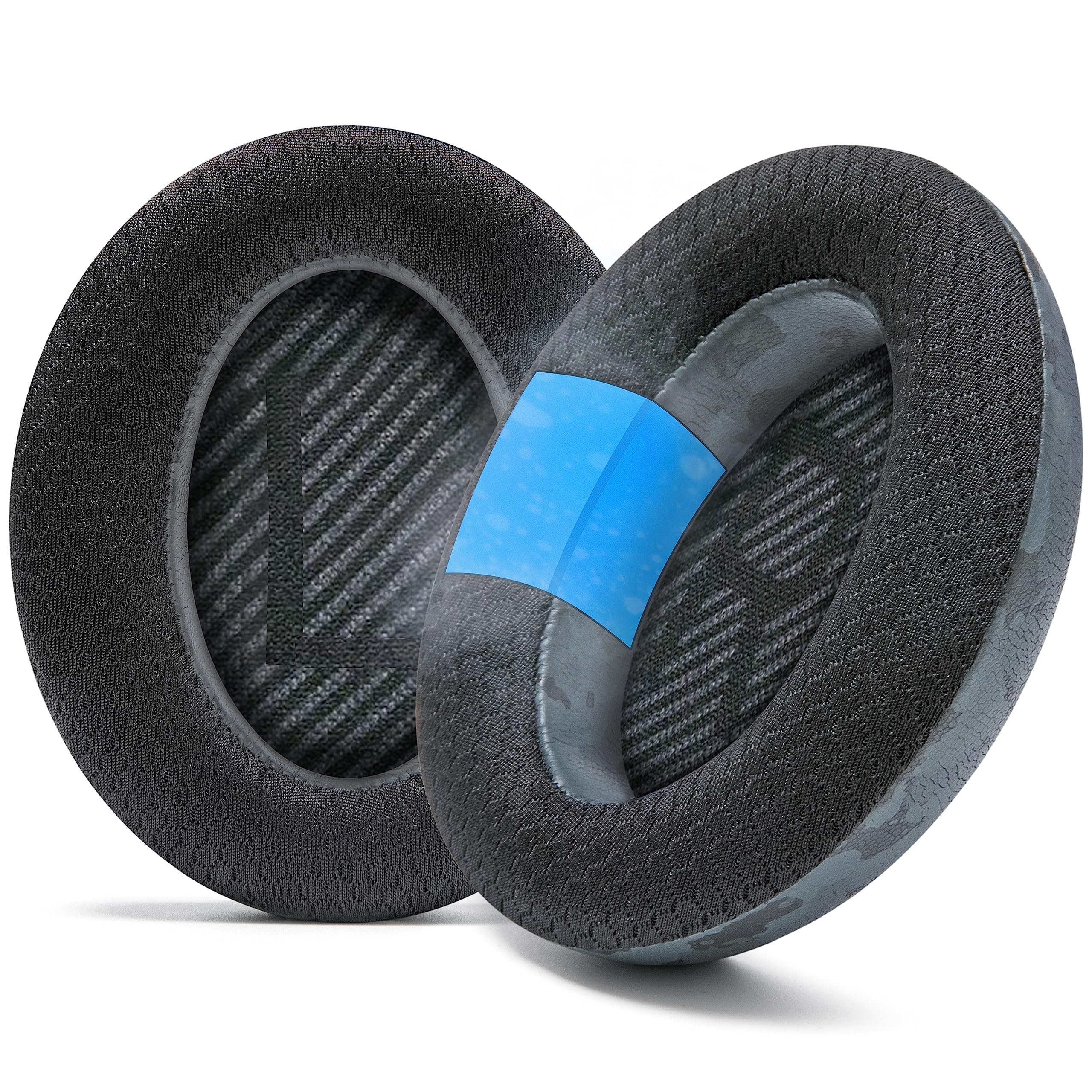 WC FreeZe QC35 - Cooling Gel Ear Pads for Bose QC35 & QC35ii (QuietComfort 35) Headphones & More | Breathable Sports Fabric, Cooling Gel, Extra Thick & Cooler for Longer | Black Camo