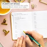 Clever Fox Address Book PU Leather Amber Yellow with Alphabetical Tabs 10.5x14cm view 3