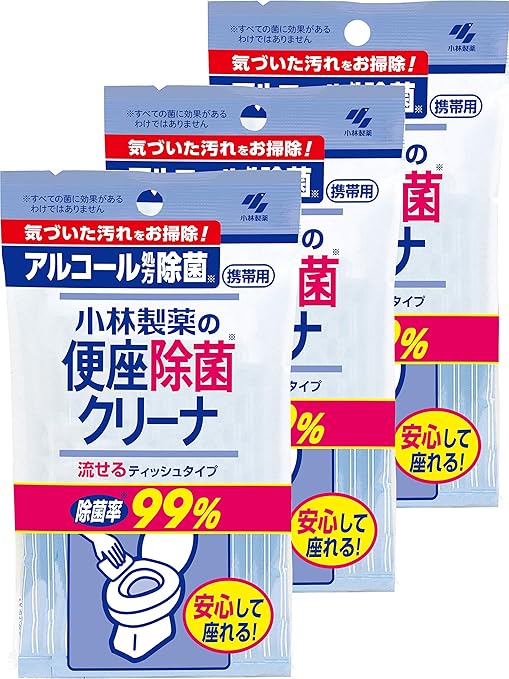 Amazon まとめ買い 小林製薬の便座除菌クリーナ 携帯用流せるシート アルコール除菌 トイレ掃除に 10枚 3個 便座除菌クリーナ トイレ洗剤