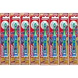 Colgate 8 Pack Kids Blaze Toothbrush with Soft Bristles and Suction Cup Holder, Assorted Colors