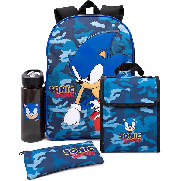 Kids School Backpack Set With Lunch Bag & Pencil Case - Personalized Sport Design