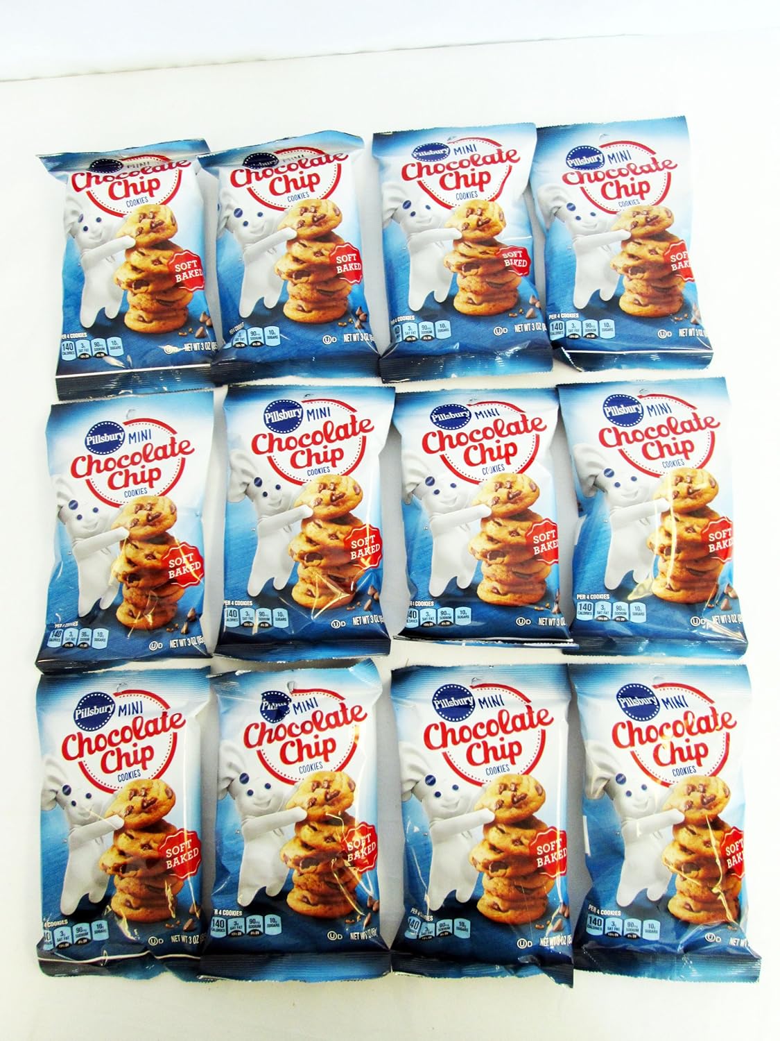 Pillsbury Mini Chocolate Chip Cookies Soft Baked 12 Packs Of 3 Oz Amazon Com Grocery Gourmet Food