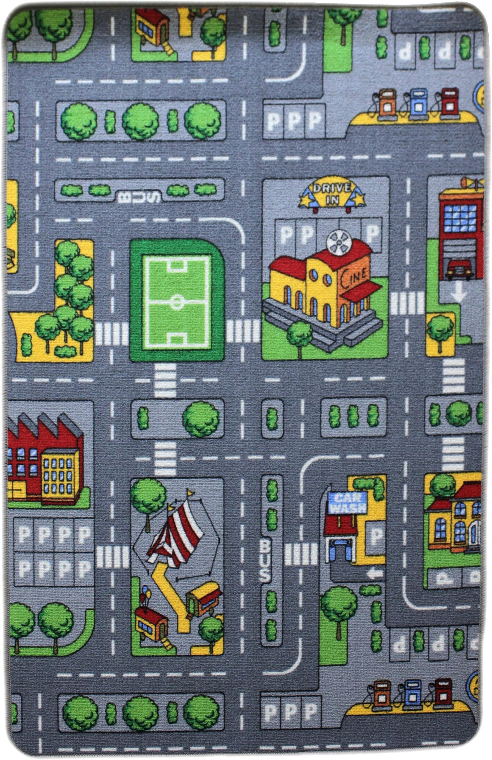 Reversible Childrens / Kids Farm / Car Road Rugs / Play Mat / 80x120cm or 2'.8''x4'