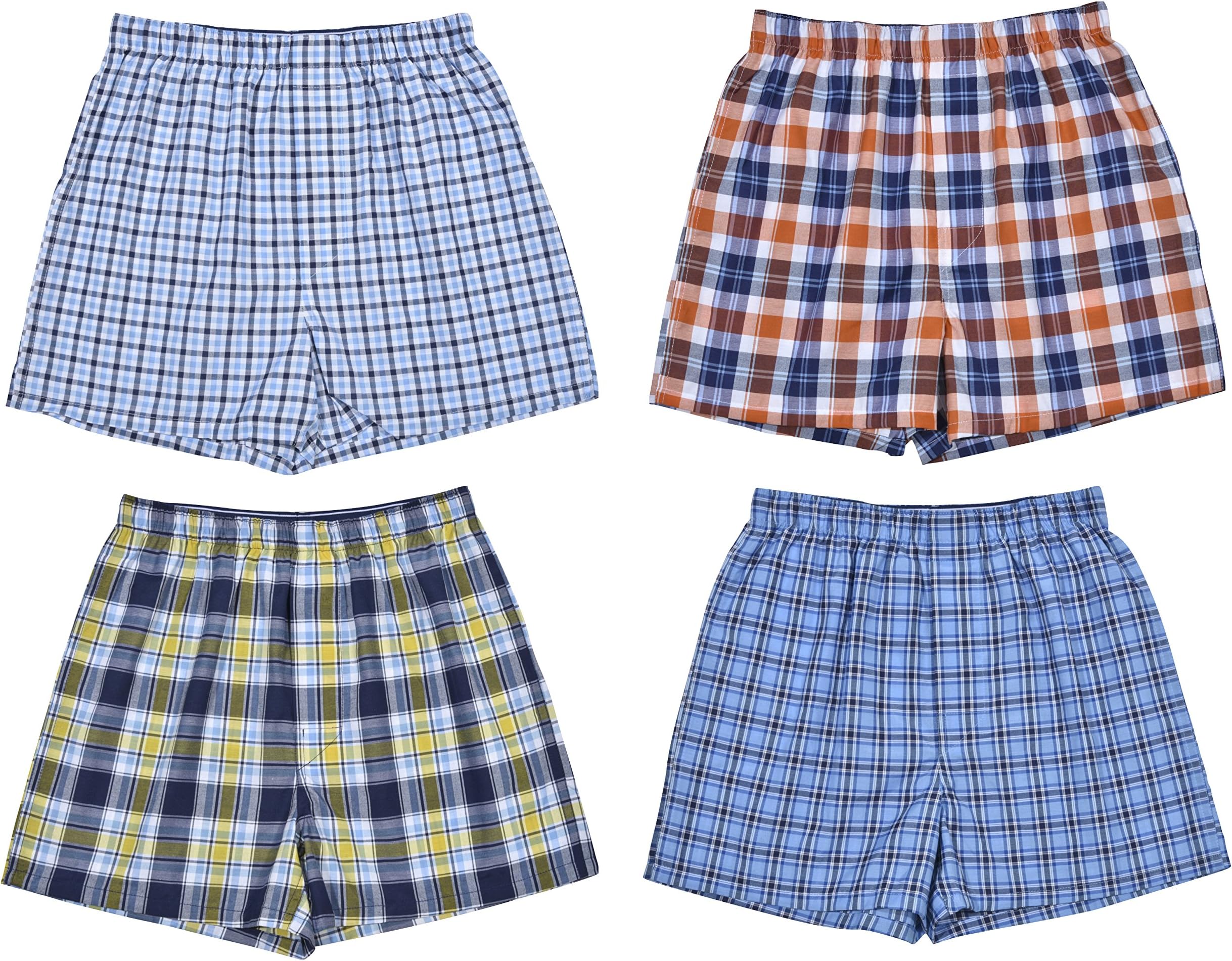 Perry Ellis Boys' 4-Pack Woven Boxer Shorts