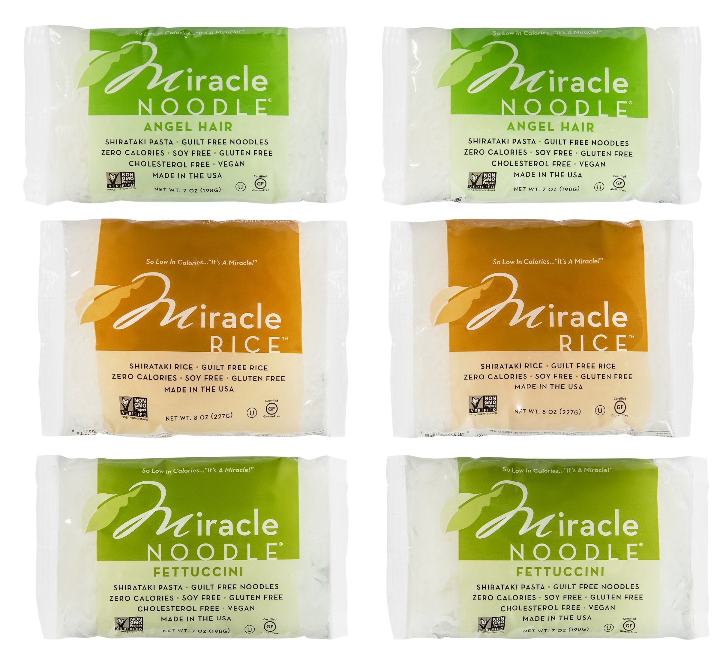 Miracle Noodle Shirataki Konjac Pasta and Rice Variety Pack, Angel Hair