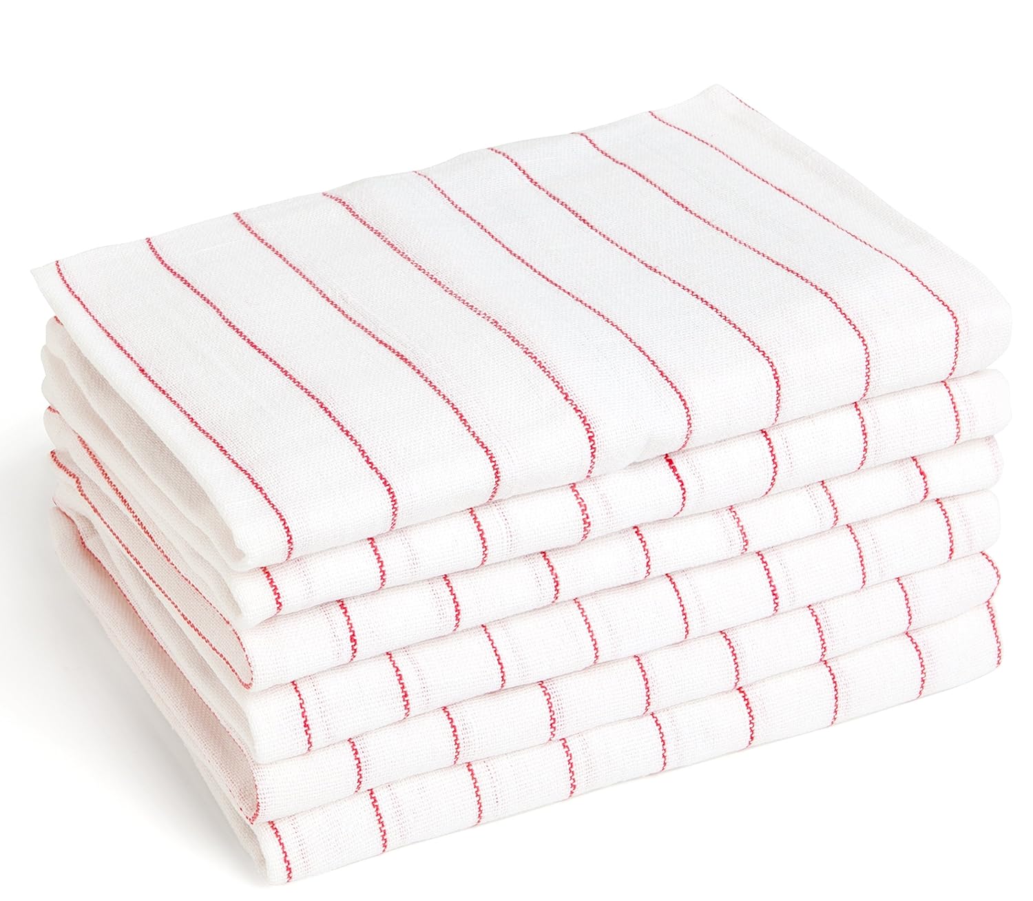 13 Red and White Stripe Cotton Towels