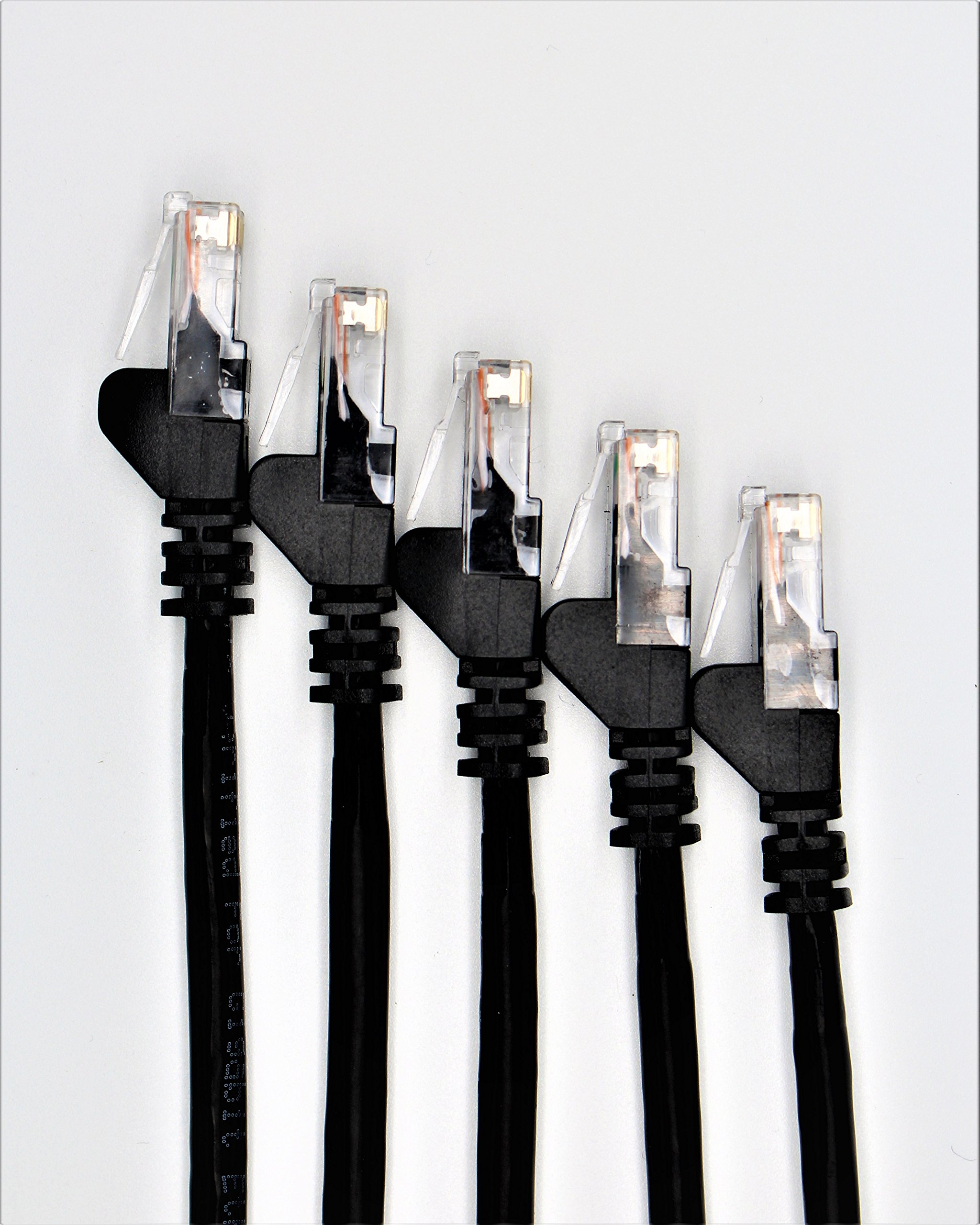 RGB Networks Ltd 5-pack 0.5m RJ45 Cat 6 Ethernet Patch LAN Network Cable bundle multiple Red Green Blue Black internet Lan, Home office school snagless moulded phone (0.5, Black)