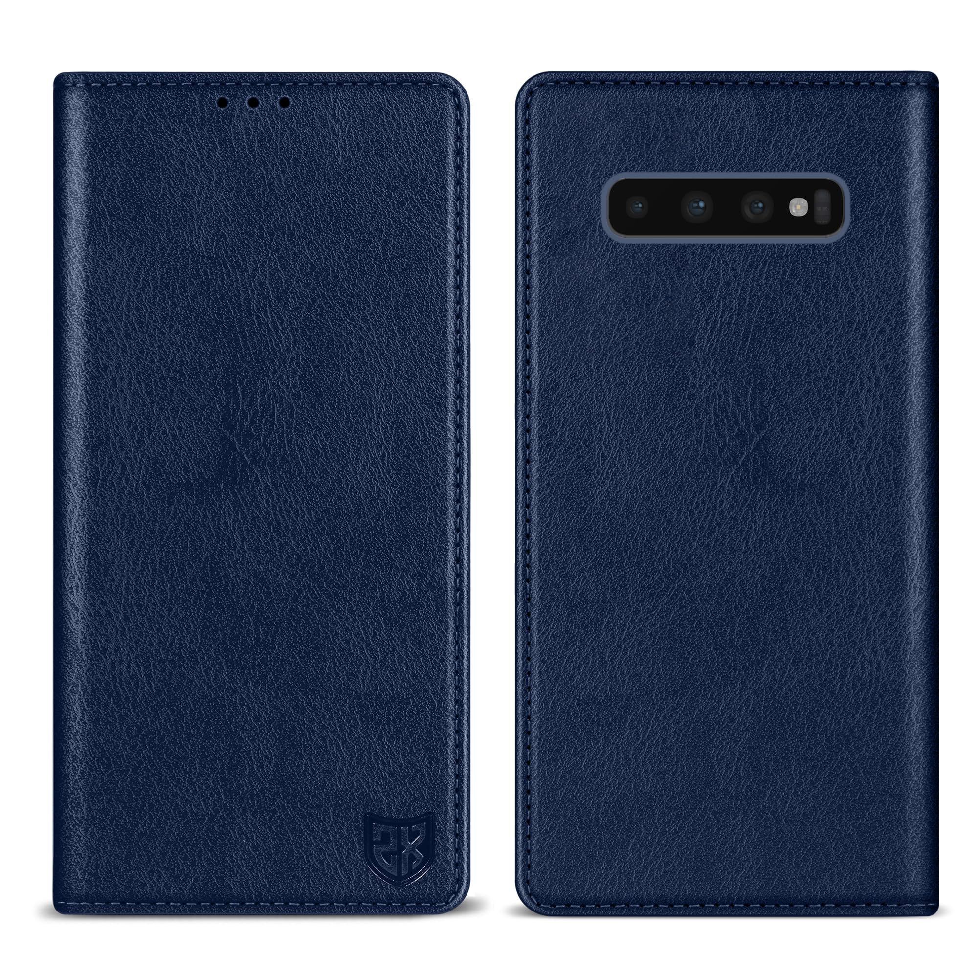 Photo 1 of ZZXX for Samsung Galaxy S10 Plus Wallet Case with [RFID Blocking] Card Slot Stand Strong Magnetic Leather Flip Fold Protective Phone Case for Samsung Galaxy S10+ Case Wallet(Blue-6.4 inch)