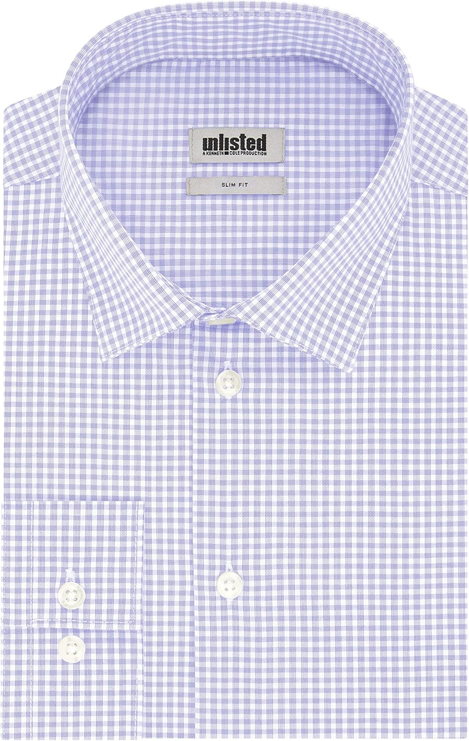 Unlisted by Kenneth Cole Men's Dress Shirt Slim Fit Checks and Stripes (Patterned) at  Men’s Clothing store