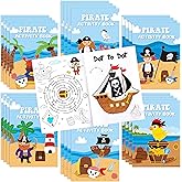 JAPBOR Pirate Activity Coloring Books - 48PCS Mini Pirates Activities Colouring Book Bulk for Kid Party Favor, Summer Nautical Theme Drawing Booklet Goodie Bag Filler, Birthday Class Painting Game