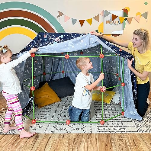 Blanket Fort for Kids, Fits Fort Building Kit, Kids Fort, Portable Blanket Fort for Indoor, Kids Toy for 3,4, 5,6,7,8 Years Old Boy & Girls, 118