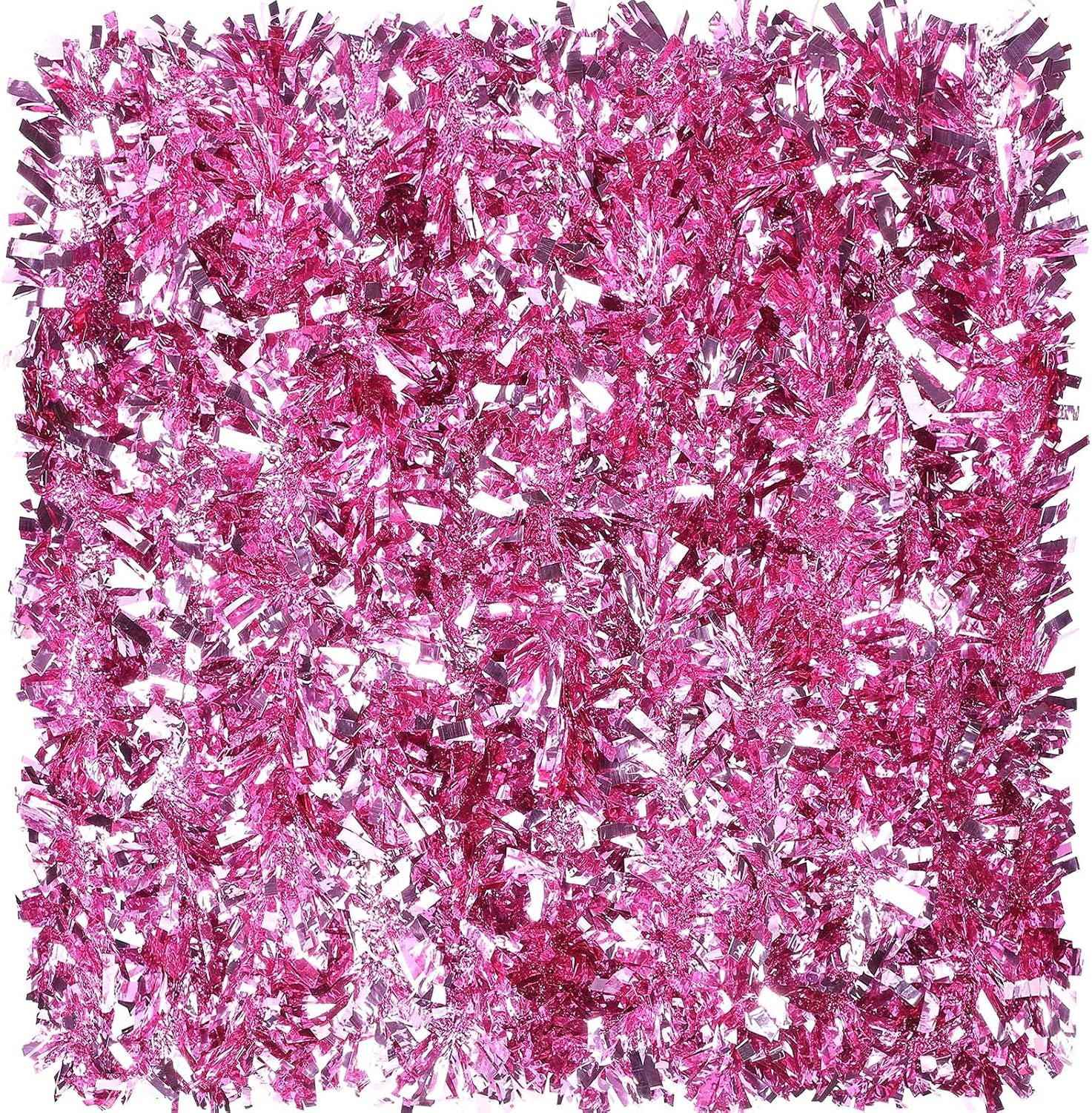 Wreaths, Garlands & Swags - Waydress 39.4 Feet Christmas Tinsel Garland Glitter Tinsel Twist Garland Christmas Tree Garland Wide Cut Metallic Streamer Christmas Hanging Garland Decorations for Outdoor Indoor Wedding (Pink)
