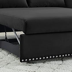 55-inch Loveseat Pull Out Sofabed ,Modern 3 in 1