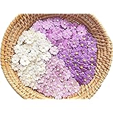 Set of 50 Tiny. Pretty Flowers Embellishment with Thread stem multicolored1 Tone Purple Size 0.31" Mulberry Paper Flowers Craft Supplies Scrap Booking Embellishments for so Many Card Craft Projects