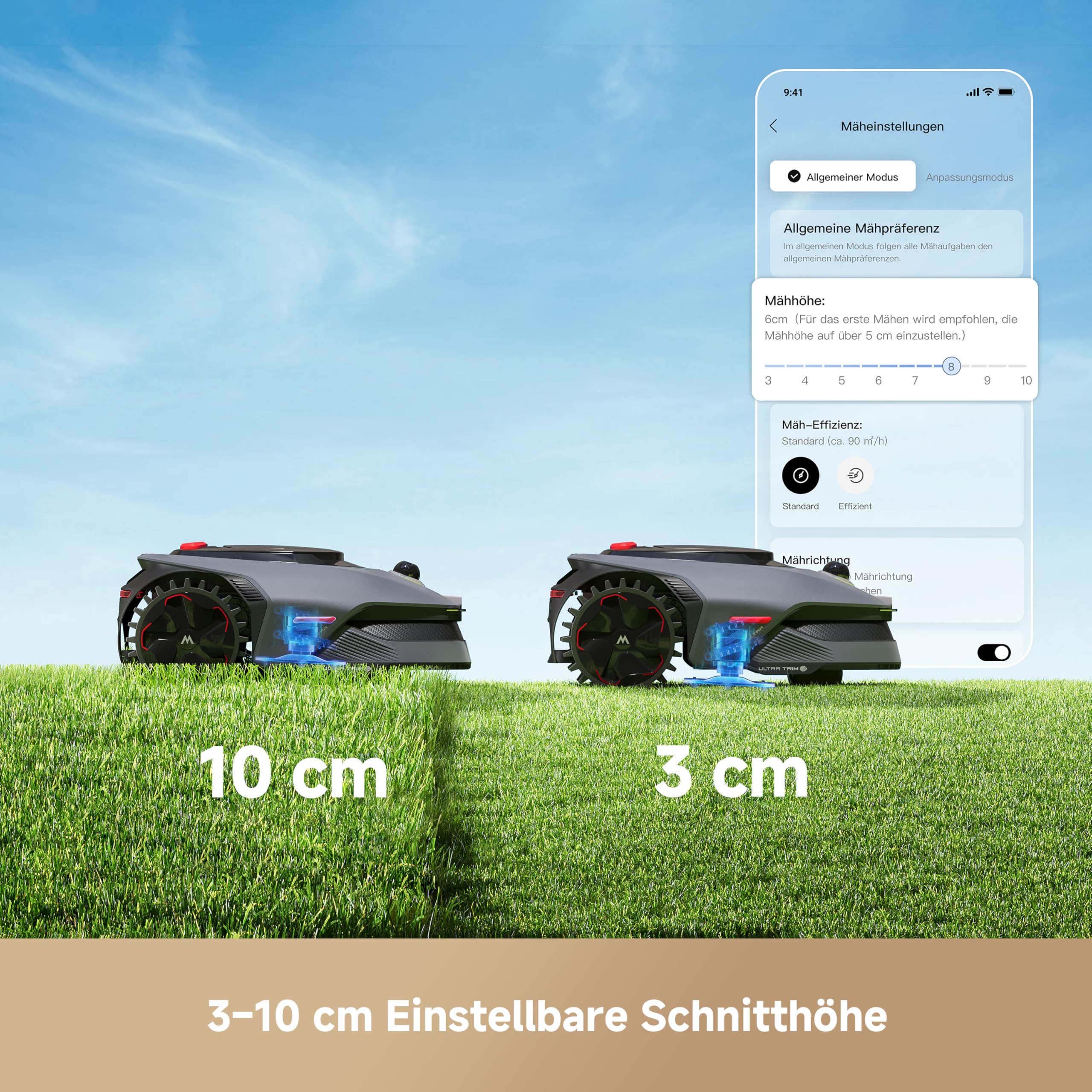 MOVA LiDAX Ultra 800 Mähroboter ohne Begrenzungskabel, Empf. 800 m², ohne RTK & automatische Kartenerstellung per 3D-LiDAR mit 360° & AI Vision, 5 cm Kantenschnitt, effiziente Wegeplanung in U-Form 7