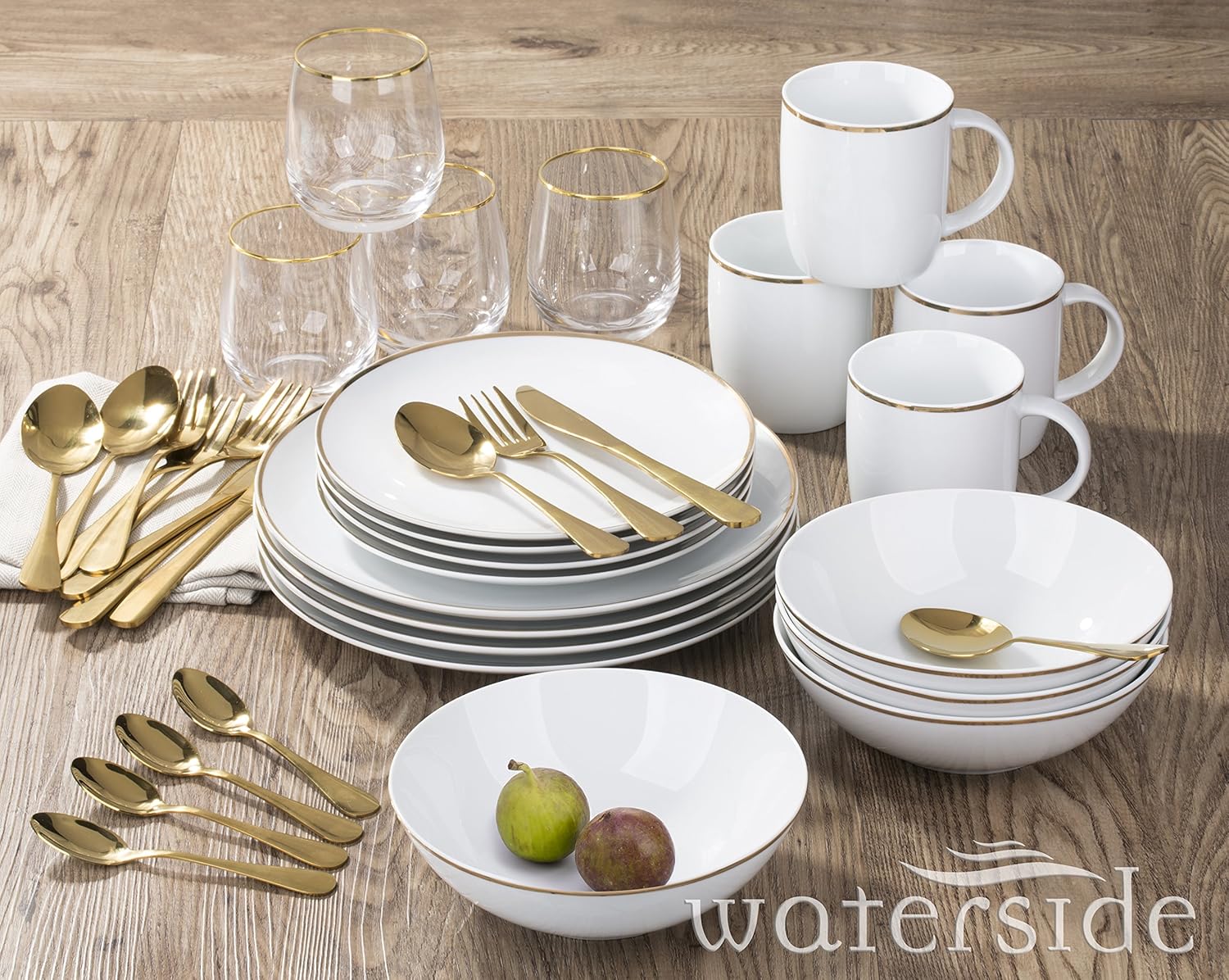 White gold dinner set Clearance