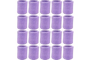 PAYANWIN 10 Pairs Sports Wristbands, Wrist Sweatbands for Men & Women, Stretchy & Sweat Absorbing Cotton Terry,Perfect for Basketball, Football, Tennis, Soccer, Running & Working Out