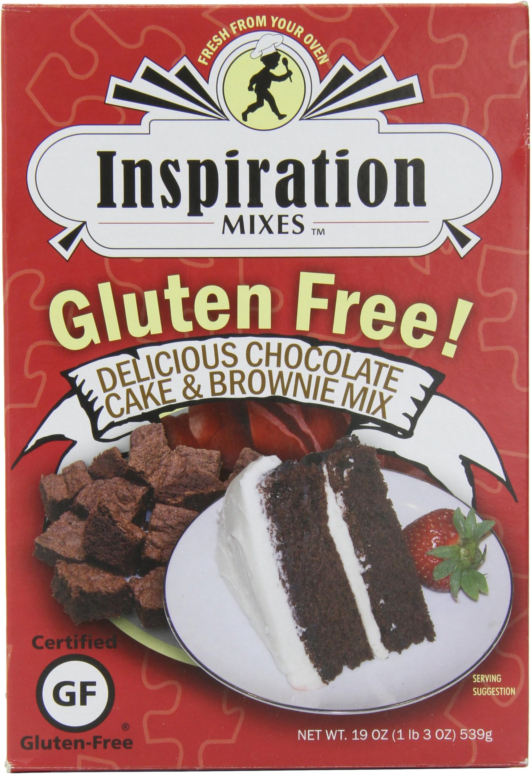 Inspiration Mixes Gluten Free Delicious Chocolate Cake and Brownie Mix, 19 Ounce