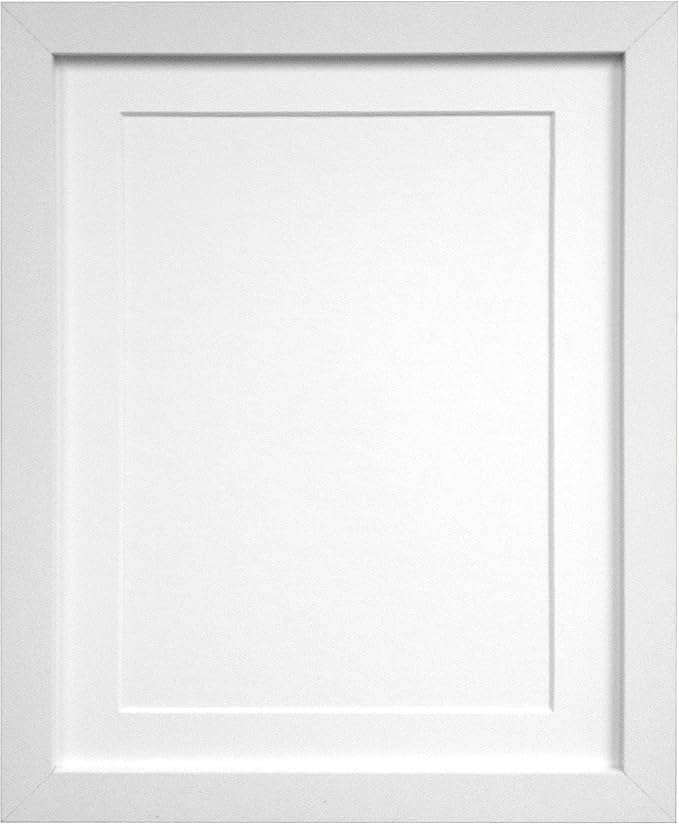 FRAMES BY POST 25mm wide H7 White Picture Photo Frame with White Mount