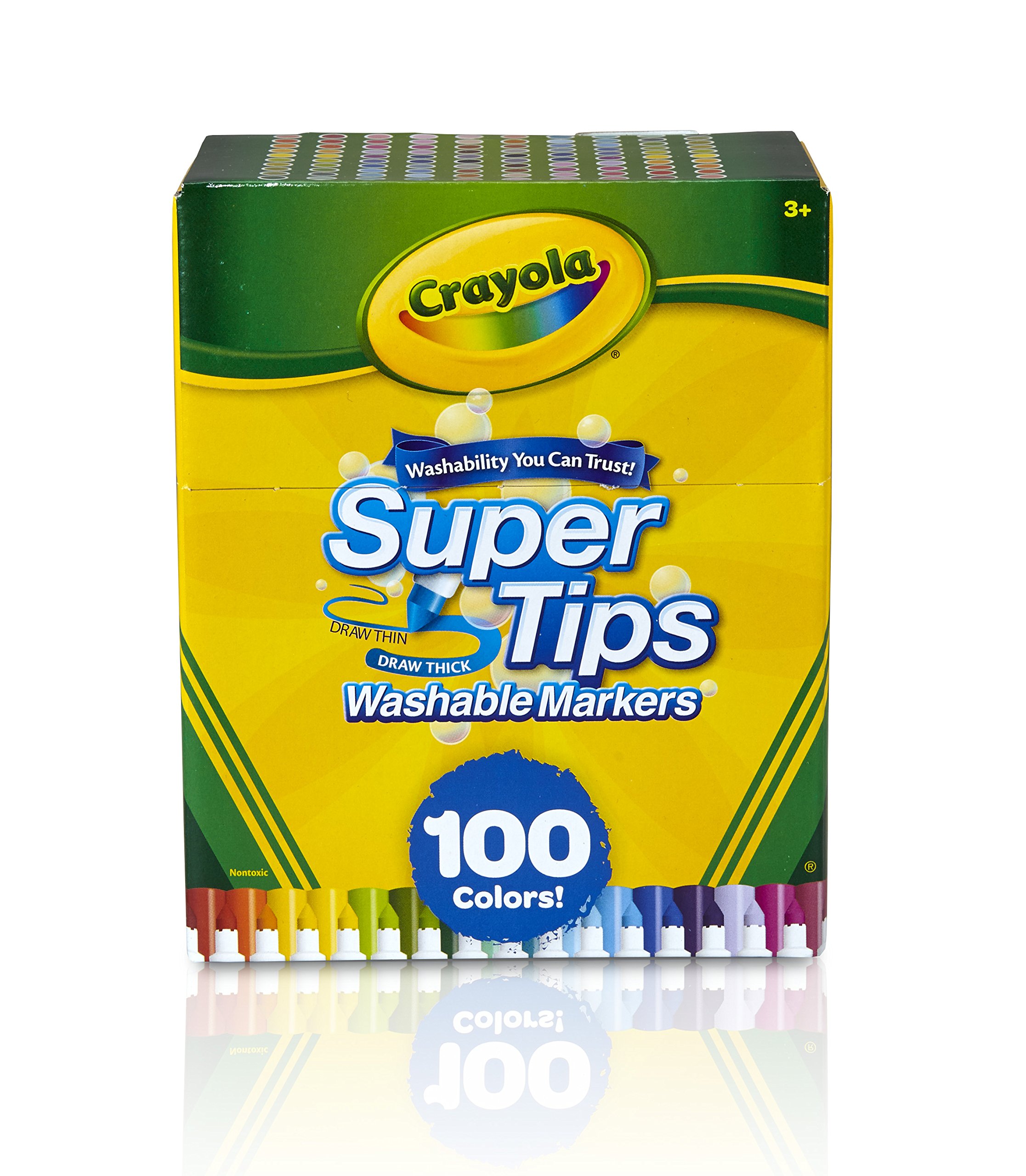 Crayola Super Tips Washable Markers, 100 Count, Bulk, Great for Kids