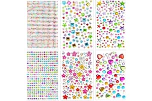 Gem Stickers, 1620pcs Rhinestone Stickers for Crafts, Self Adhesive Jewel Sticker, Acrylic Bling Gems DIY Craft Decorative Di