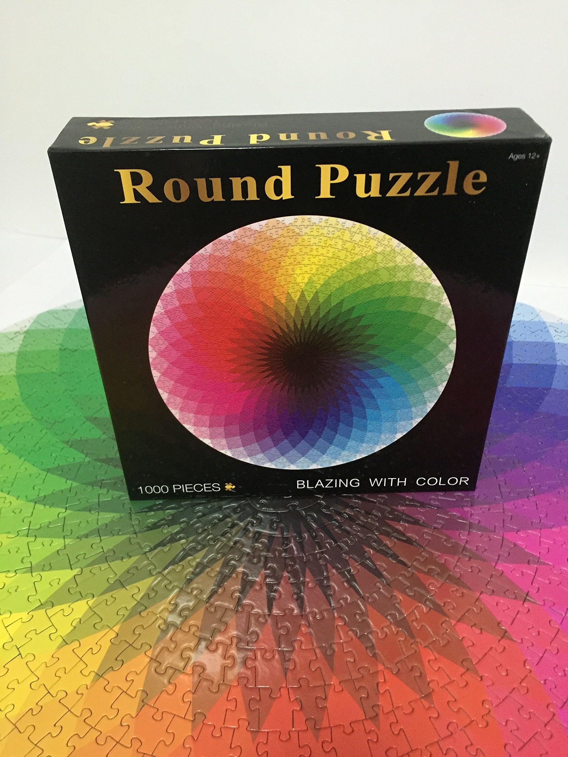 1000 Piece Jigsaw Round Puzzles,Rainbow Palette Jigsaw Puzzle Intellectual Game for Adults and Kids