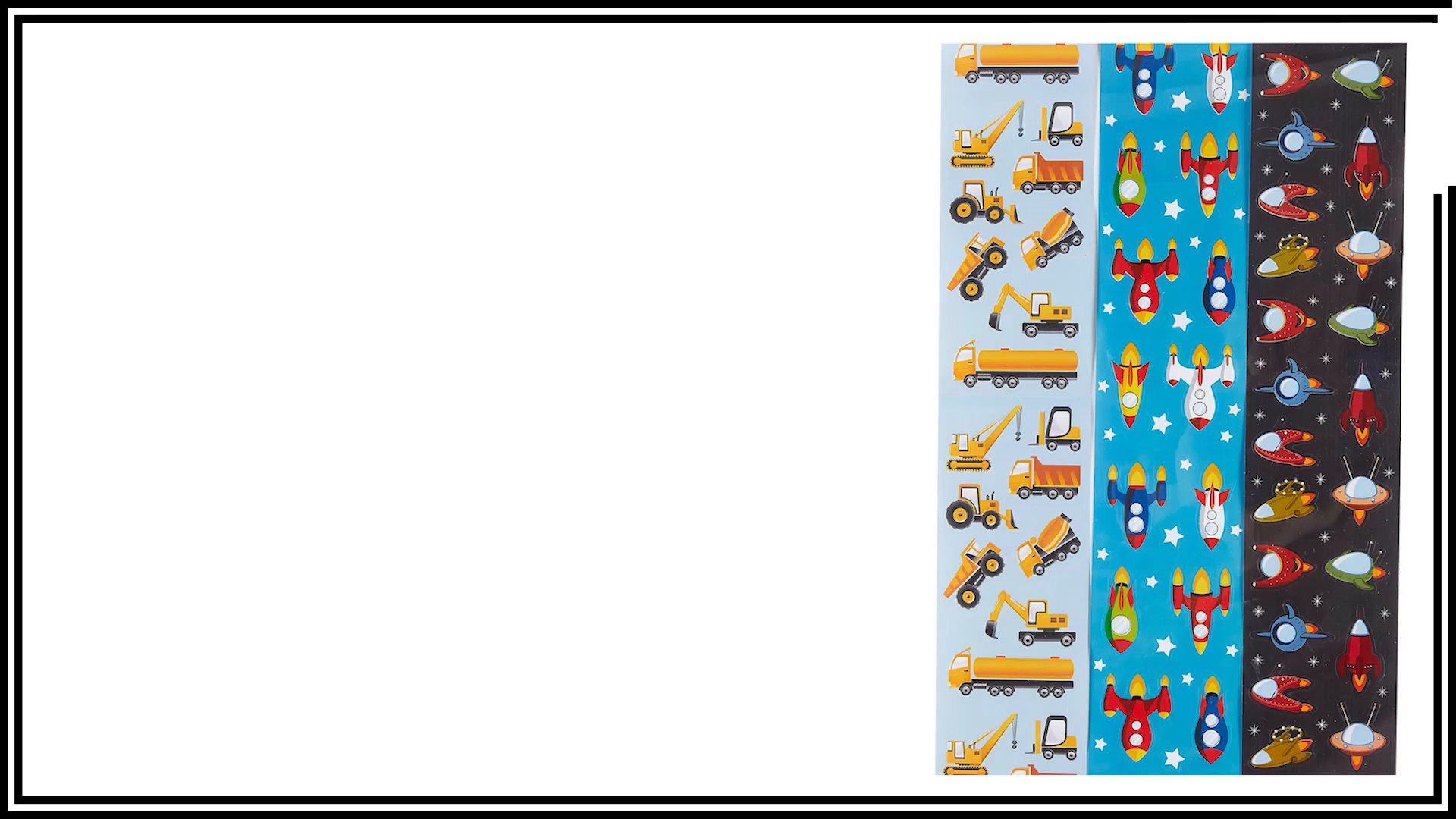 Transportation Stickers - 9 Rolls, 3,204 Circle Stickers With Airplanes, Cars & Trains