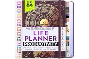 FREEDOM MASTERY Life Planner - Undated Deluxe Weekly, Monthly Planner, a 12 Month Journey to Increase Productivity & Happiness, Life Organizer, Gratitude Journal, Law of Attraction Planner - Start Anytime