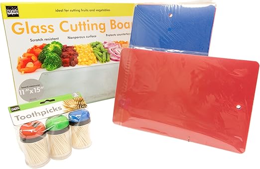 Amazon Com Glass Cutting Board W Chopping Mats Plus 11 X 15