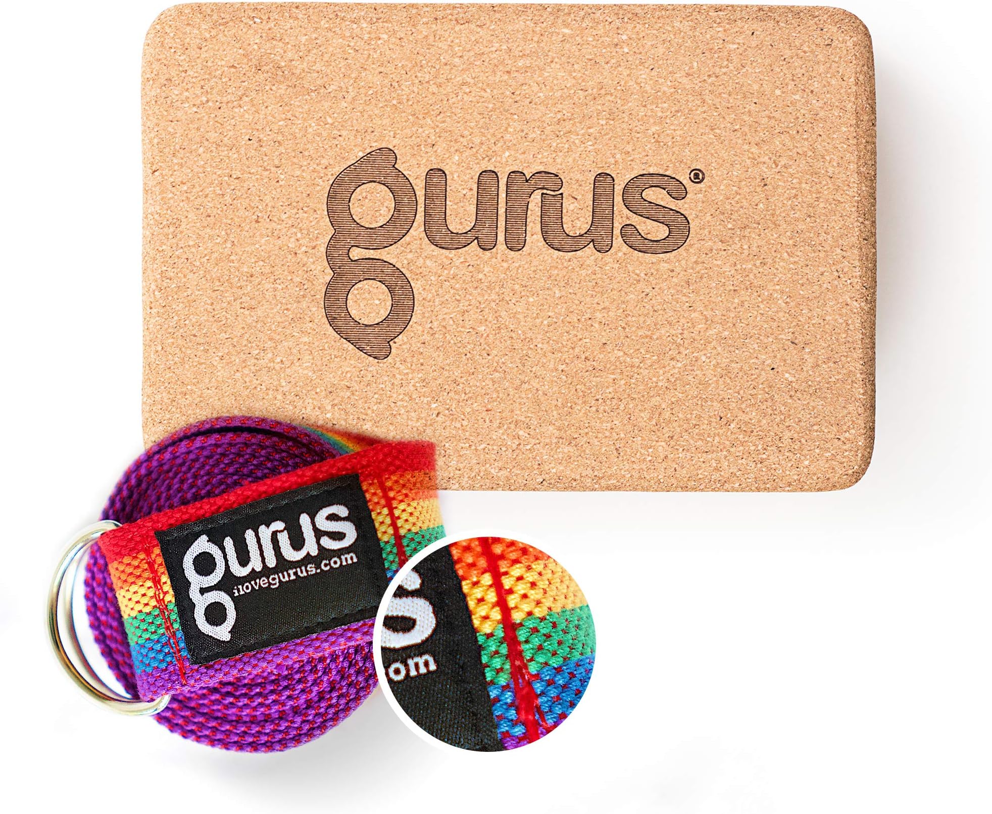 Gurus Yoga Strap with Thick Durable Cotton and Extra Safe Adjustable D-Ring Buckle 6 Feet Long-8 Yoga Stretching Strap for Flexibility