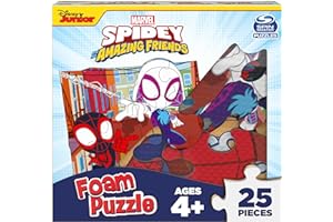 Spin Master Games, Marvel Spidey and His Amazing Friends Puzzles, Squishy Foam Puzzle, 25 Pieces, Spiderman Toys, for Ages 4 