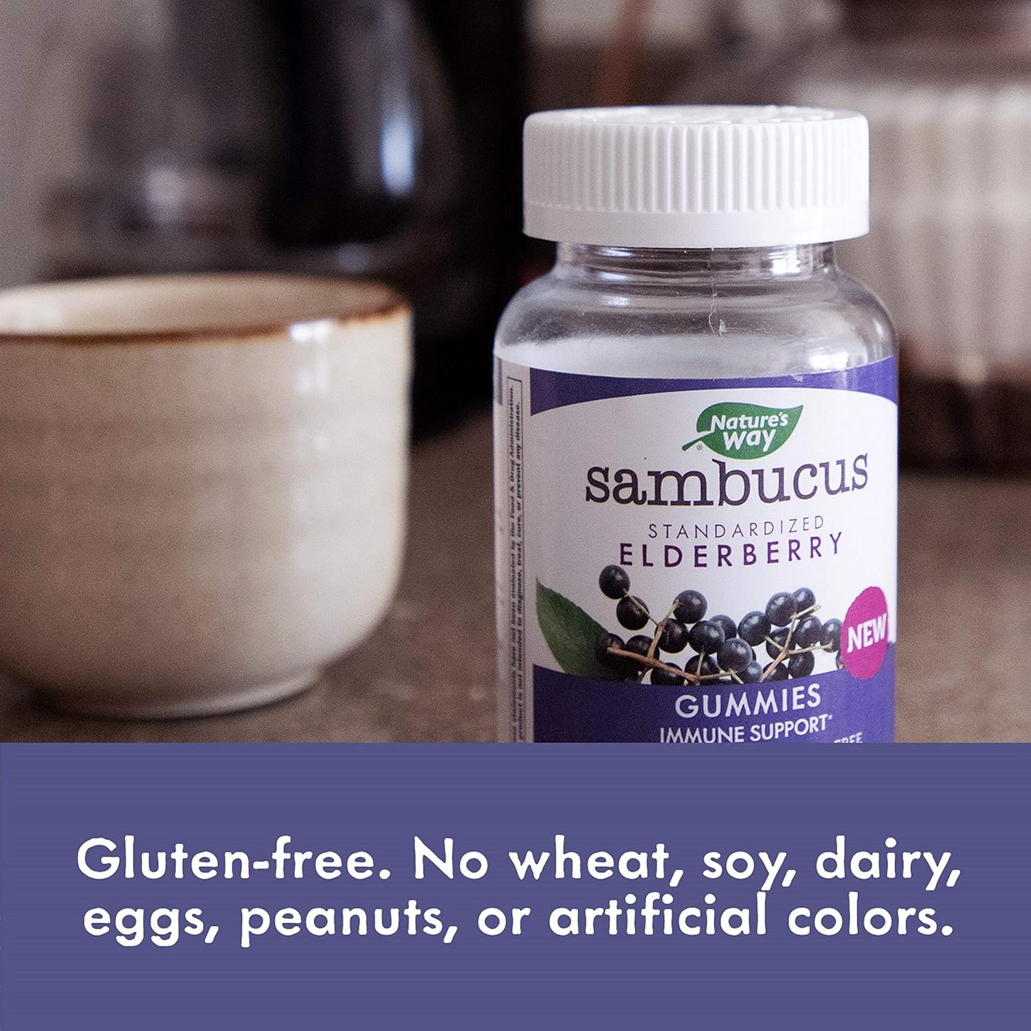 Nature's Way, Sambucus Elderberry, 3200 mg per Serving, Immune Support, with Vitamin C and Zinc, Gluten Free - Image 4