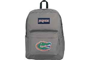 JanSport NCAA Officially Licensed Backpack, Florida Gators, Superbreak Plus with Padded 15'' Laptop Sleeve, Spacious Computer Bag for Men & Women, Durable Daypack with Bottle Pocket, Graphite Grey
