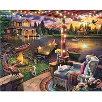 White Mountain Puzzles 'Summer Breeze' 1000 Piece Jigsaw – Ocean Porch Scene - View #6