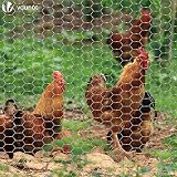 VOUNOT Chicken Wire Mesh Roll PVC Coated 13 mm Grey 1m x 25m Hexagonal view 3