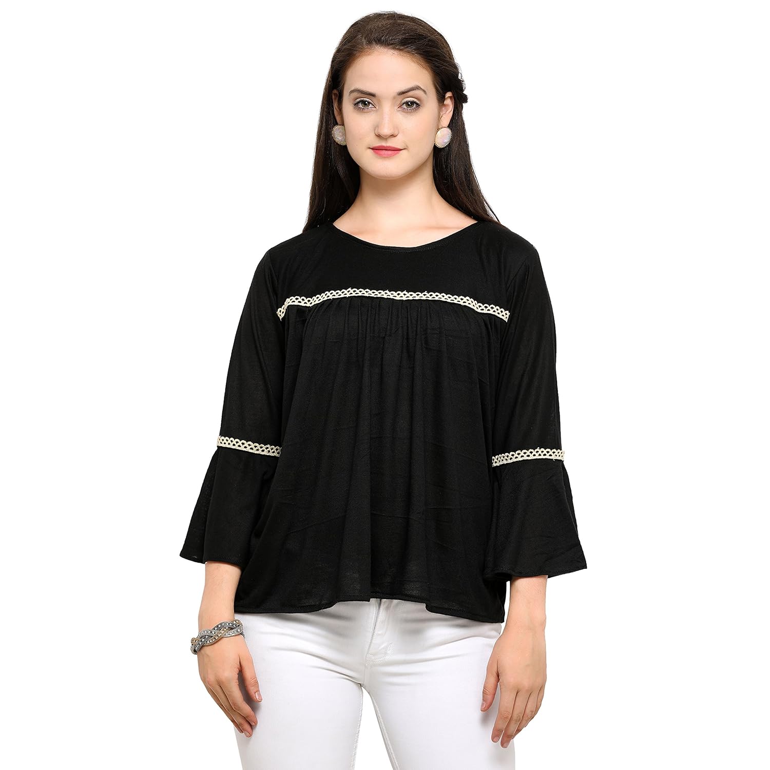 chakudee women tunic short sleeve cold shoulder long top for jeans plain viscose top for daily wear stylish casual and western wear women/girls top