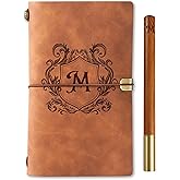 InnoBeta Personalized Gifts for Men, Women, Journal Notebook for Christmas, Birthday, Refillable Sketchbook, Travel Diary, Lined Planner, 7x5 Inches, Brown, M