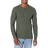 Amazon Essentials Henley Long Sleeve Shirts for Men, Regular-Fit Waffle