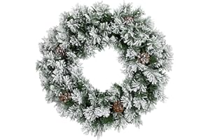 Northlight Snowy Flocked Angel Pine with Pine Cones Artificial Christmas Wreath - 36" - Unlit