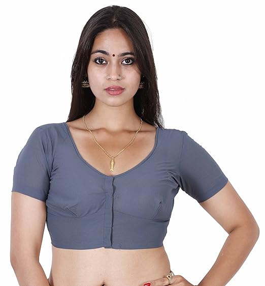 Women's Stitched Readymade 2by2 blouse,color Grey